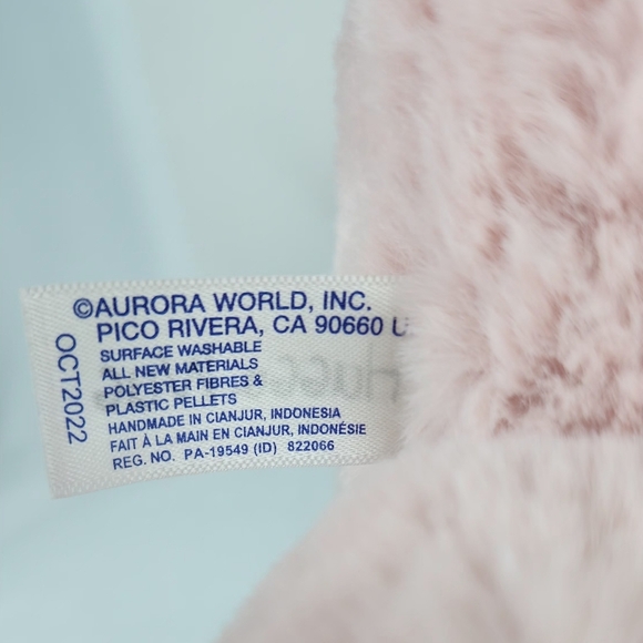 A88 Aurora Hugga Wug Soft Pink Teddy Bear Plush 12" Stuffed Toy Lovey - Picture 6 of 8